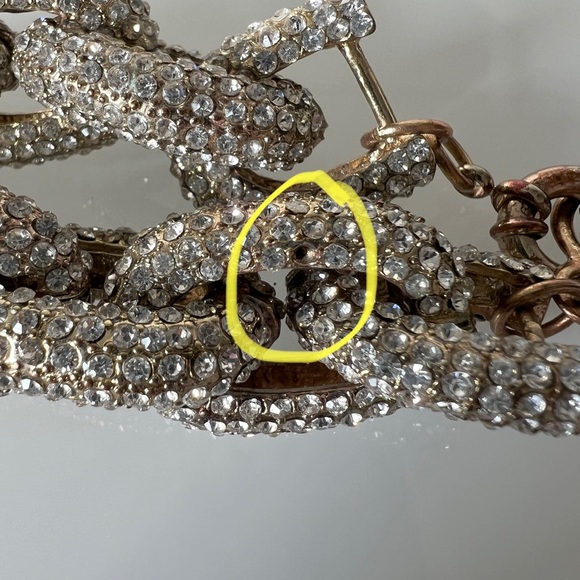 Pave Chunky Crystal & Chain Bracelet | Gold - Picture 7 of 7